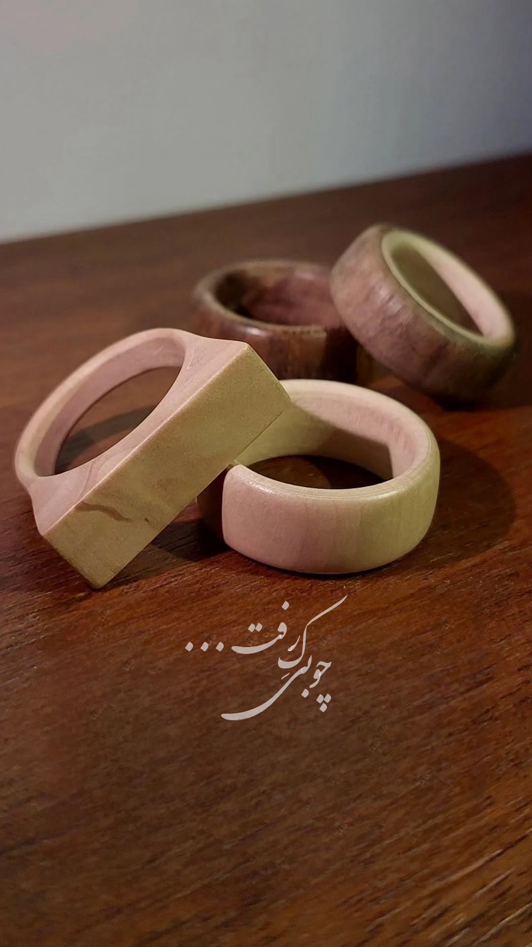 انگشتر چوبی دستساز